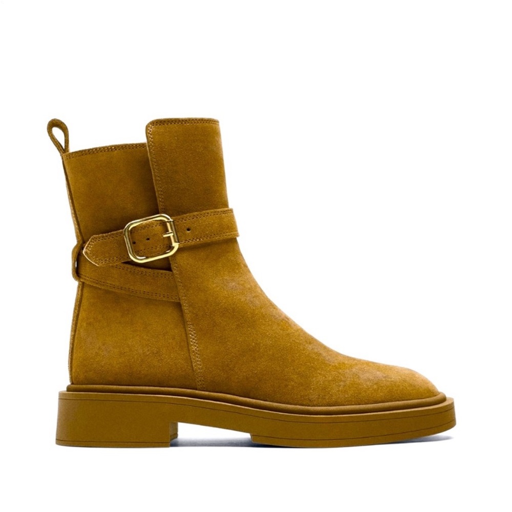 ZARA // New with Tags Fleeced Lined Boots Suede 6.5